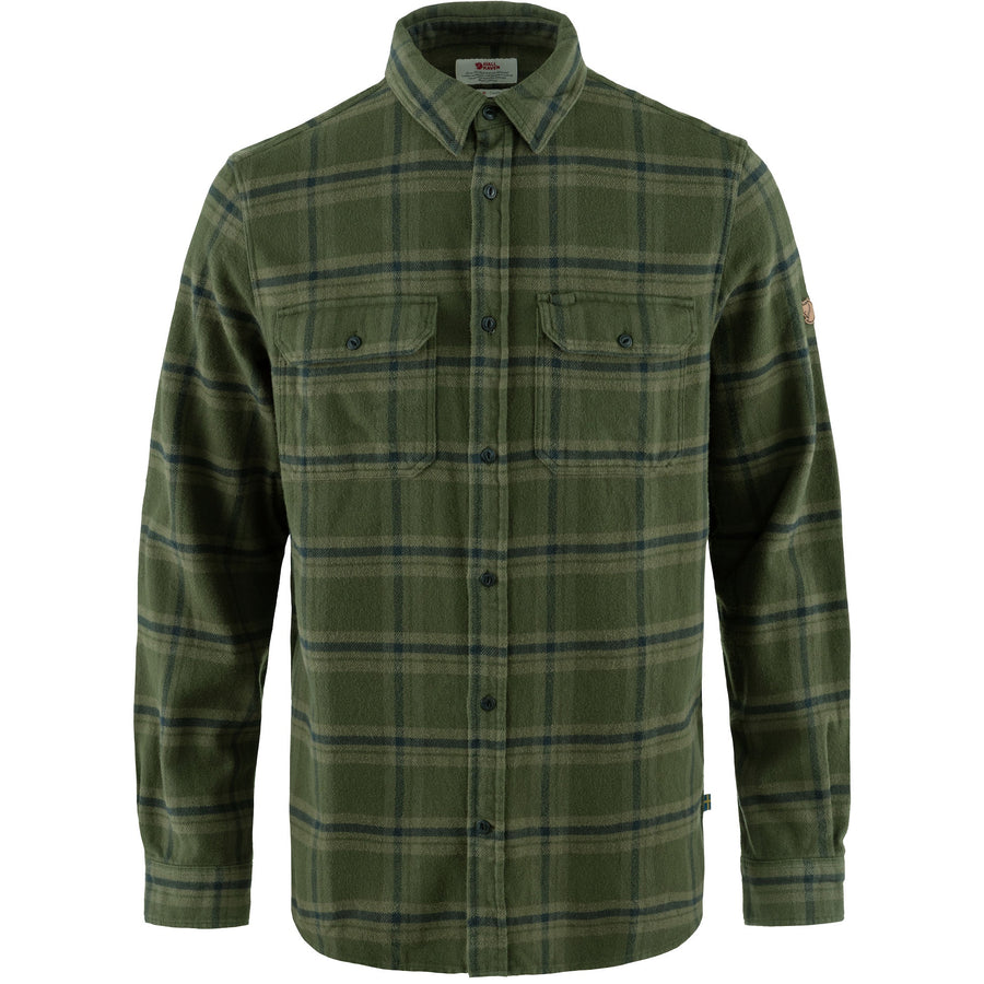 Fjallraven Ovik Heavy Flannel Shirt | Deep Forest / Laurel Green