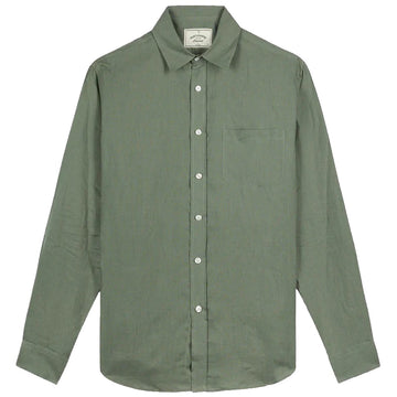 Portuguese Flannel Linen Shirt | Dry Green