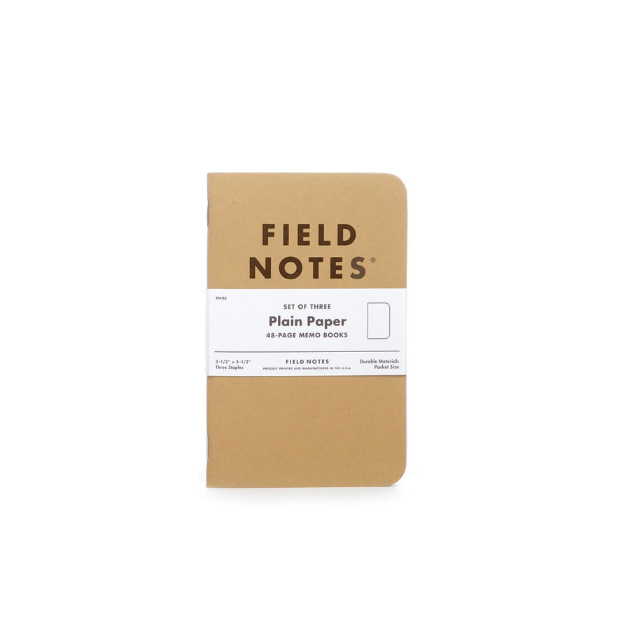 Field Notes Memo Books | Plain Paper (pack of 3)