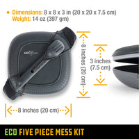 UCO Five Piece Eco Mess Kit | Midnight Grey